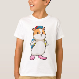 Hamster as Student with Backpack & Cap T-Shirt