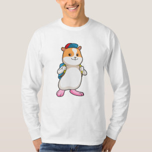 Hamster as Student with Backpack & Cap T-Shirt