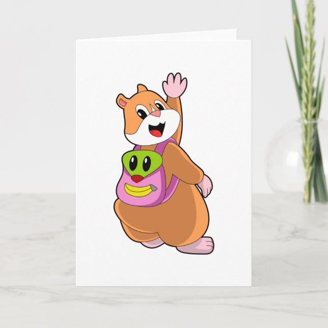 Hamster as Student with Backpack.PNG Card (Front)