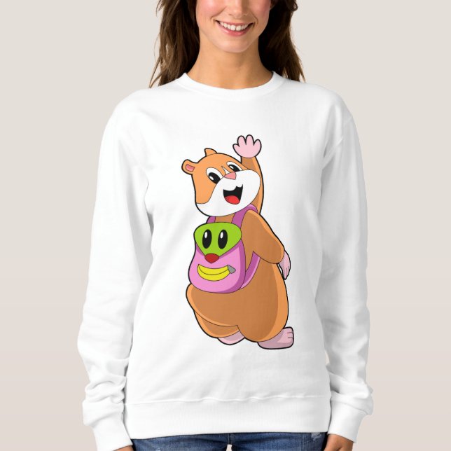 Hamster as Student with Backpack.PNG Sweatshirt (Front)