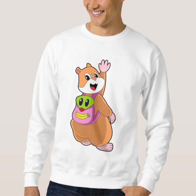 Hamster as Student with Backpack.PNG Sweatshirt (Front)
