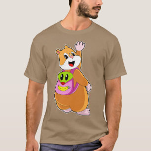 Hamster As Student With Backpack  T-Shirt
