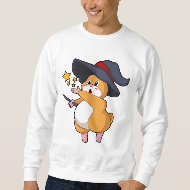 Hamster as Wizard with Magic wand Sweatshirt (Front)