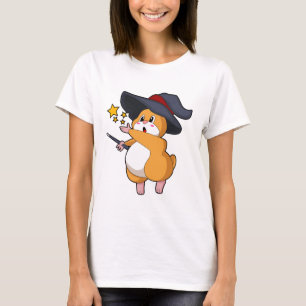 Hamster as Wizard with Magic wand T-Shirt
