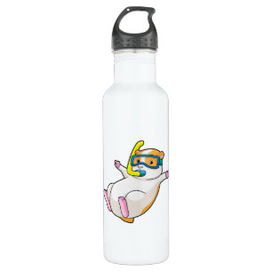 Hamster at Diving with Swimming goggles 710 Ml Water Bottle