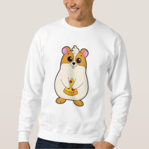 Hamster at Eating of Pizza Sweatshirt