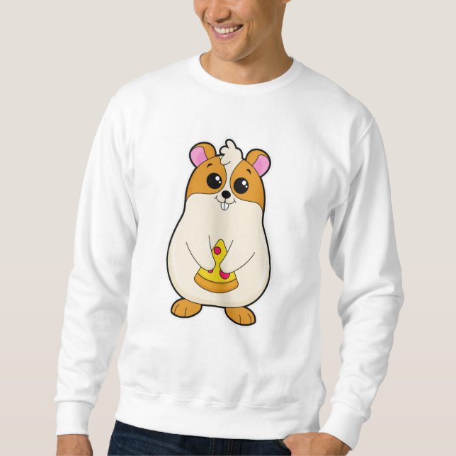 Hamster at Eating of Pizza Sweatshirt (Front)