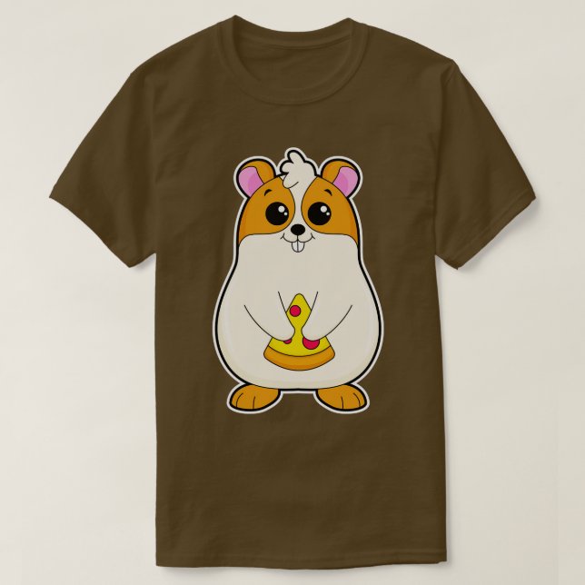 Hamster at Eating of Pizza T-Shirt (Design Front)