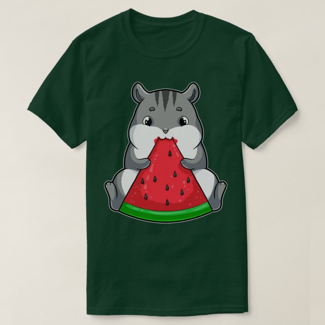 Hamster at eating Watermelon T-Shirt (Design Front)