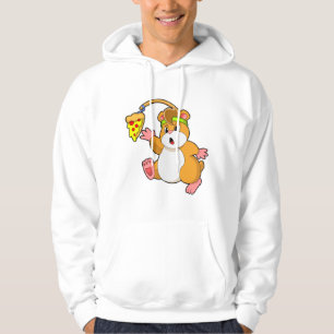 Hamster at Eating with Pizza Hoodie