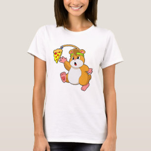 Hamster at Eating with Pizza T-Shirt