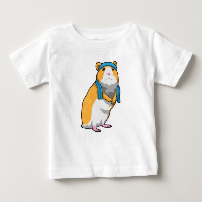 Hamster at Fitness with Towel Baby T-Shirt (Front)