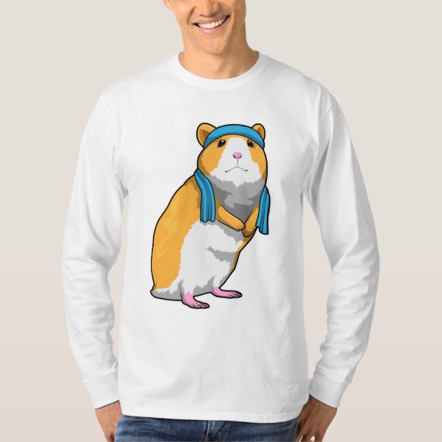 Hamster at Fitness with Towel T-Shirt (Front)