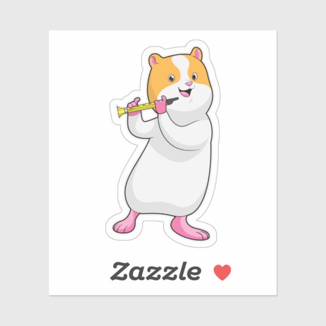 Hamster at Music with Flute (Sheet)
