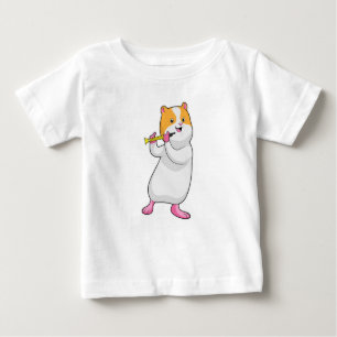 Hamster at Music with Flute Baby T-Shirt