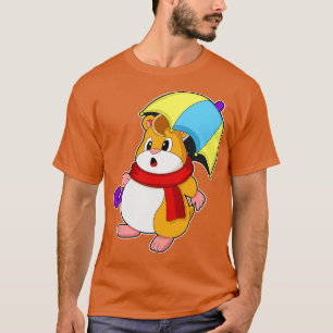 Hamster at Rain with Umbrella T-Shirt