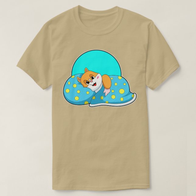 Hamster At Sleeping With Blanket  T-Shirt (Design Front)