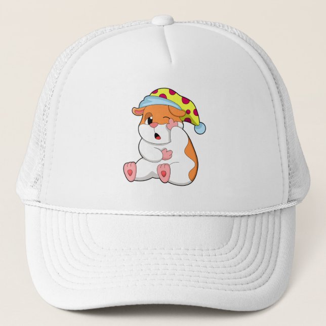 Hamster at Sleeping with Sleepyhead Trucker Hat (Front)