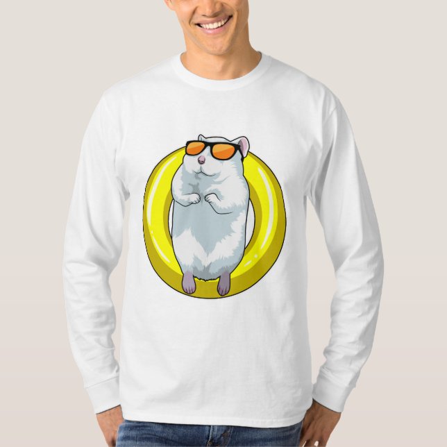 Hamster at Swimming with Swim ring T-Shirt (Front)
