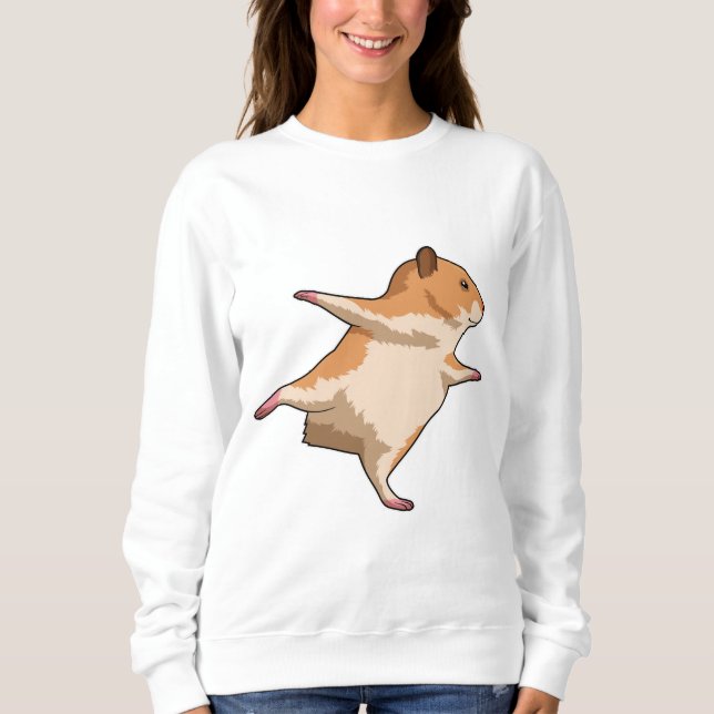 Hamster at Yoga Stretching Legs Sweatshirt (Front)