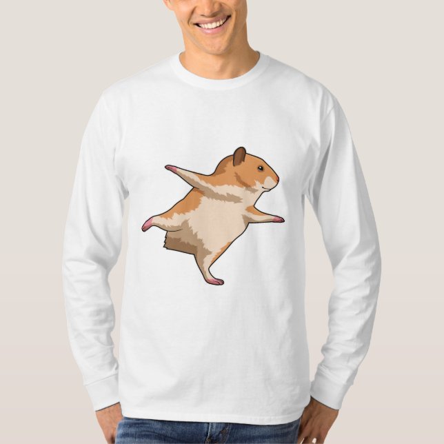 Hamster at Yoga Stretching Legs T-Shirt (Front)