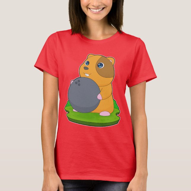 Hamster Bowling Bowling ball T-Shirt (Front)