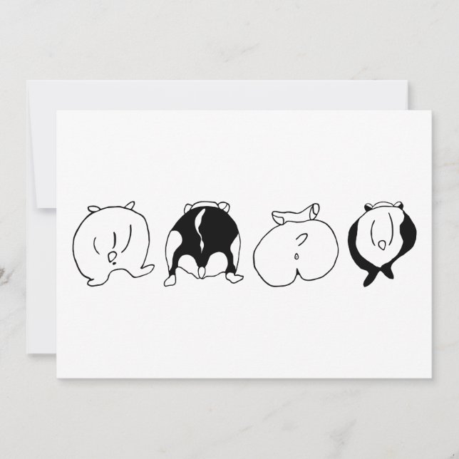 Hamster Butts Invitation (Front)
