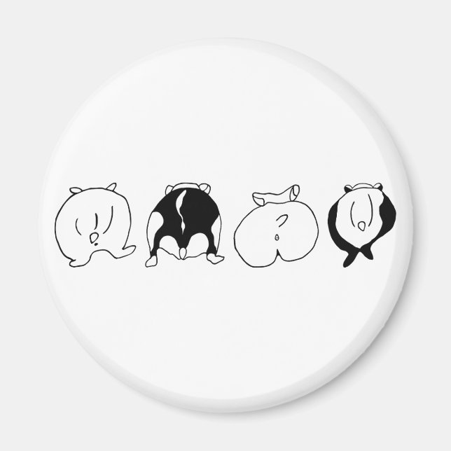 Hamster Butts Magnet (Front)