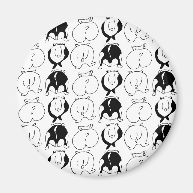 Hamster Butts Pattern Magnet (Front)