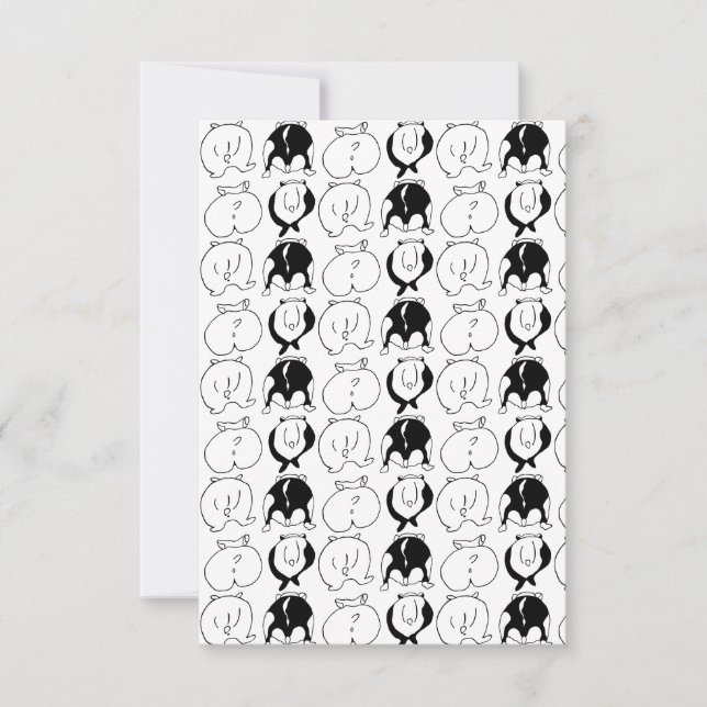 Hamster Butts Pattern Thank You Card (Front)
