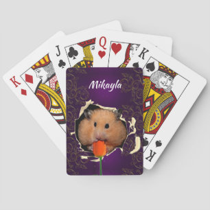 Hamster Chews Hole in  Playing Cards