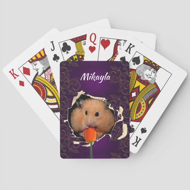 Hamster Chews Hole in  Playing Cards (Back)