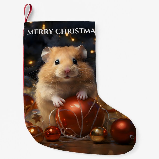 Hamster & Christmas Bauble Christmas Stocking (Front)