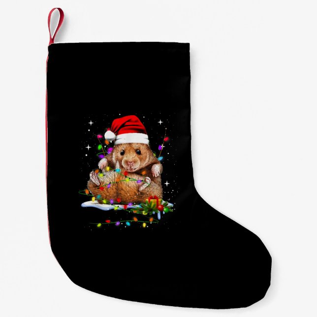 Hamster Christmas Cute Small Christmas Stocking (Front)
