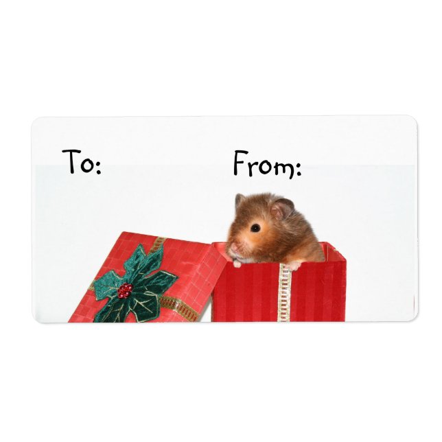 Hamster Christmas gift tag (Front)