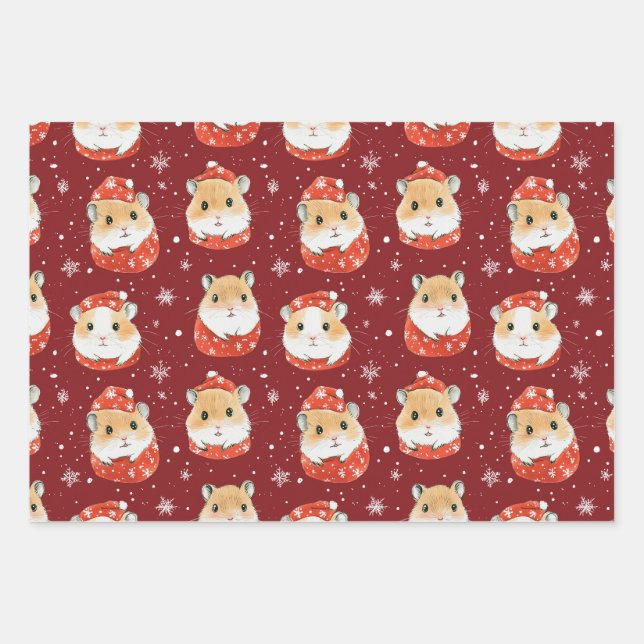Hamster Christmas Wrapping Paper (Front)