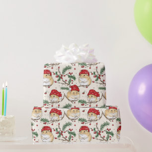 Hamster Christmas Wrapping Paper Design