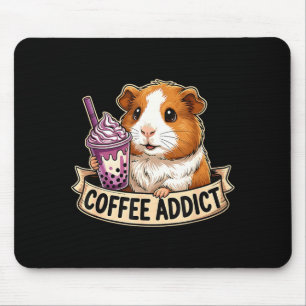 Hamster Coffee Addict Cute Rodent Boba Tea Gift  Mouse Pad