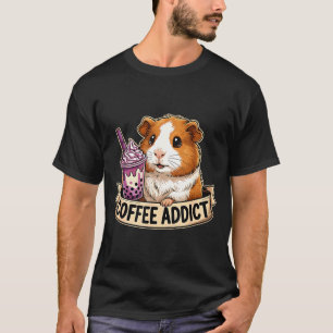 Hamster Coffee Addict Cute Rodent Boba Tea Gift  T-Shirt