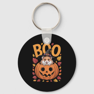 Hamster Costume On Pumpkin Halloween Hamster  Key Ring