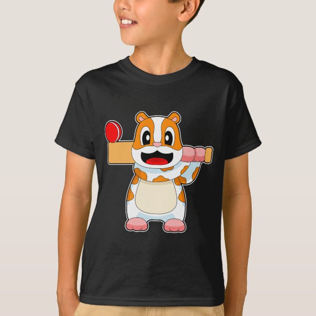 Hamster Cricket Cricket bat T-Shirt (Front)