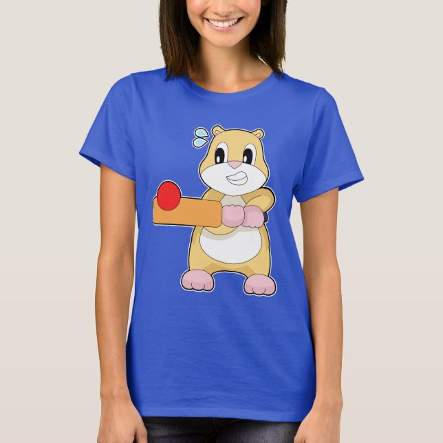 Hamster Cricket Cricket bat T-Shirt (Front)