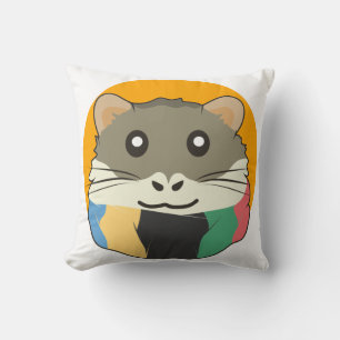 Hamster 🐹 Cute animal with colourful striped scar Cushion
