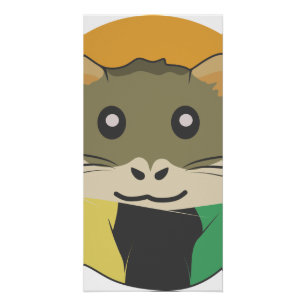 Hamster 🐹 Cute animal with colourful striped scar Poster