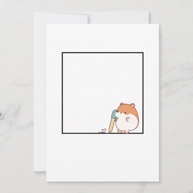 Hamster, cute hamster theme invitation (Front)