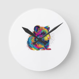 hamster cute round clock
