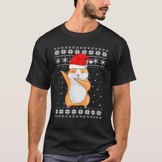 Hamster Dabbing Dance Ugly Sweater Christmas Pajam (Front)