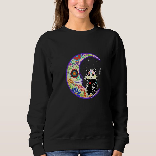 Hamster Dia De Los Muertos Skeleton   Sweatshirt (Front)