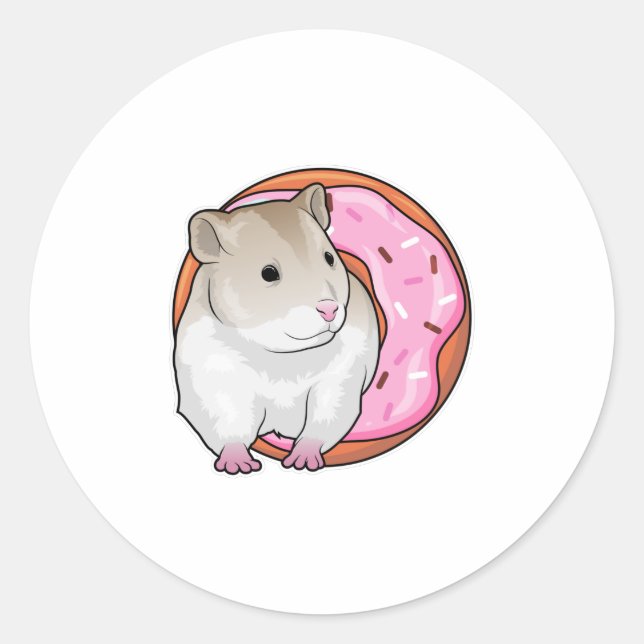 Hamster Donut Classic Round Sticker (Front)