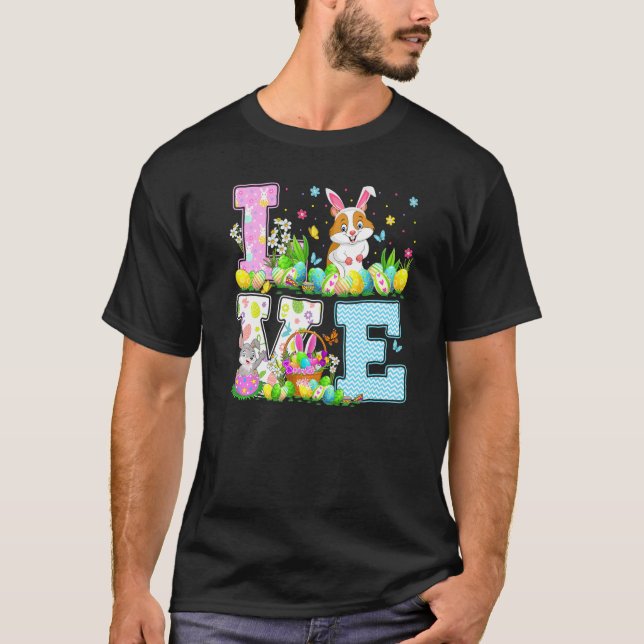 Hamster Easter Egg Hunt  Love Hamster Easter Sunda T-Shirt (Front)